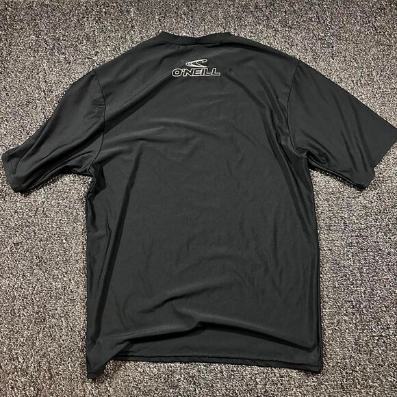 O’Neill UV Protection Rash Guard Men’s Large Black Surf Swim Shirt 50+ UPF Slim - Picture 2 of 7